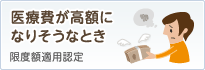 高額な診療が見込まれるとき：限度額適用認定