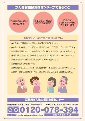 京都府がん総合相談支援センターチラシ裏