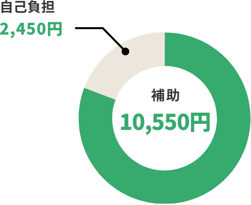 自己負担 2,450円 補助 10,550円