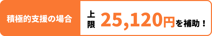 積極的支援の場合 上限25,120円を補助！