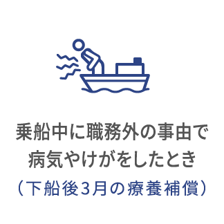 乗船中に職務外の事由で病気やけがになったとき（下船後３月の療養補償）