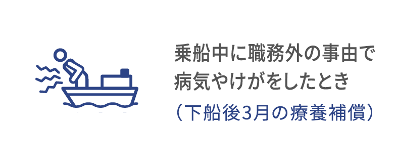 乗船中に職務外の事由で病気やけがになったとき（下船後３月の療養補償）