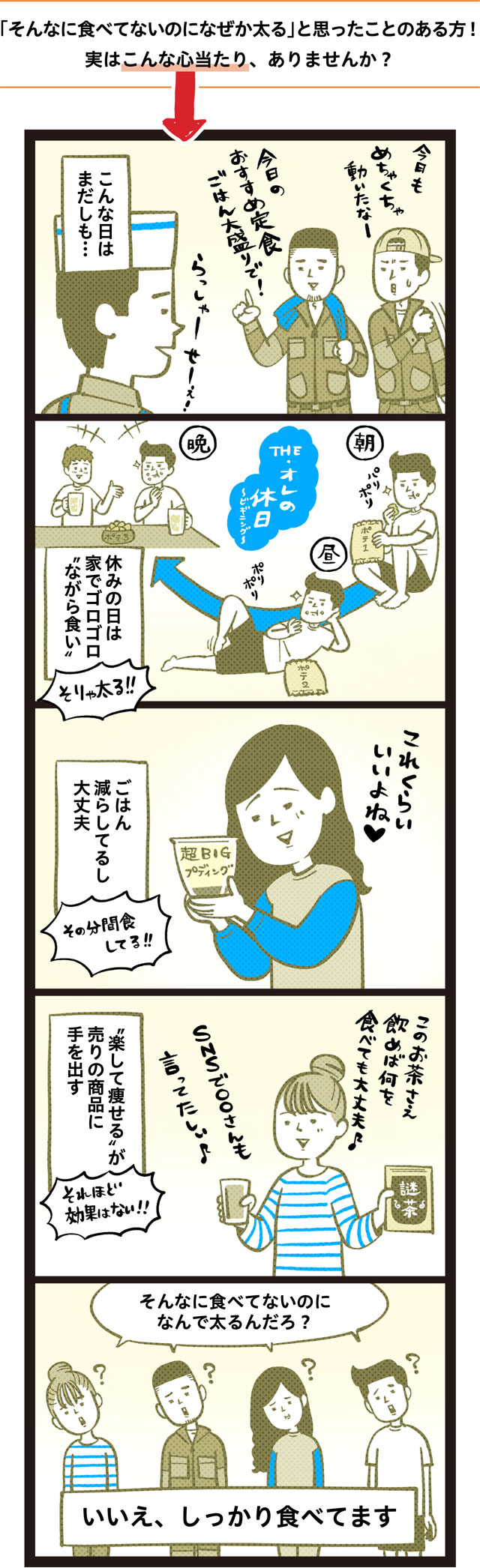 「そんなに食べてないのになぜか太る」と思ったことのある方！ 実はこんな心当たり、ありませんか？