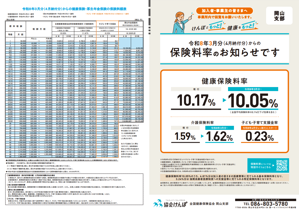 令和8年度保険料率リーフレット