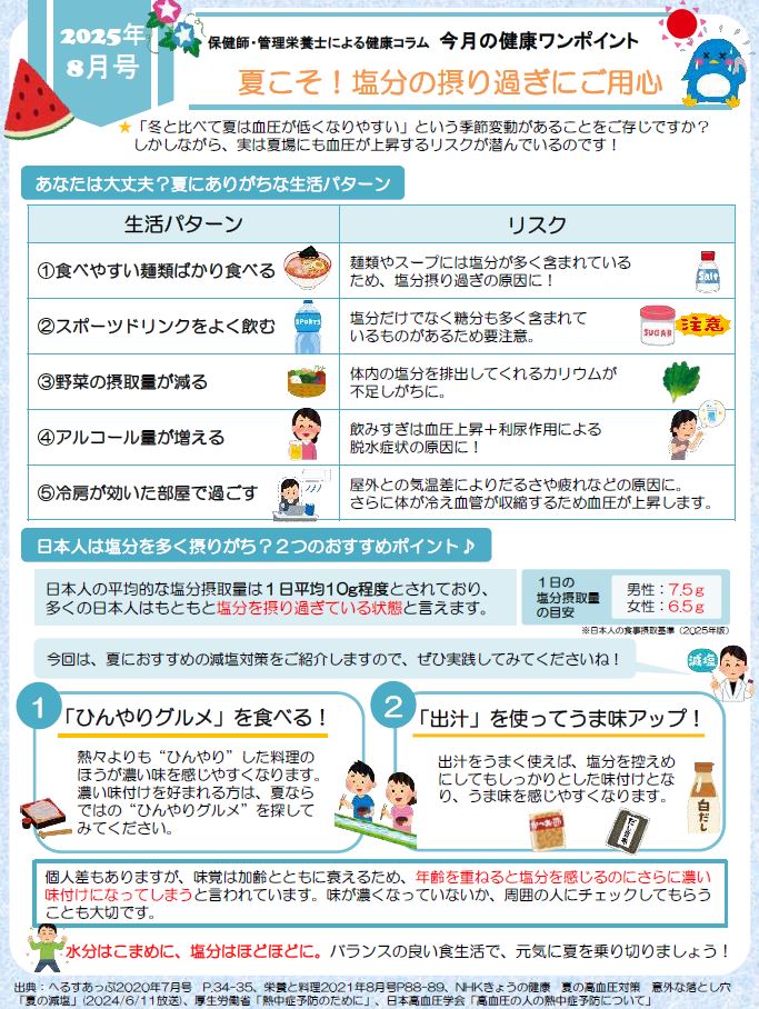 健康ワンポイント　R7