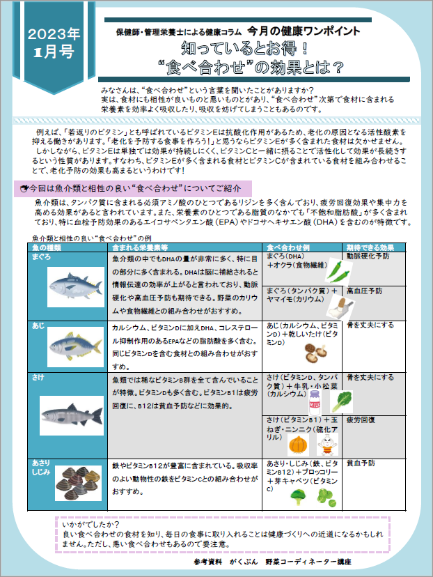 健康ワンポイント　R5.1月号