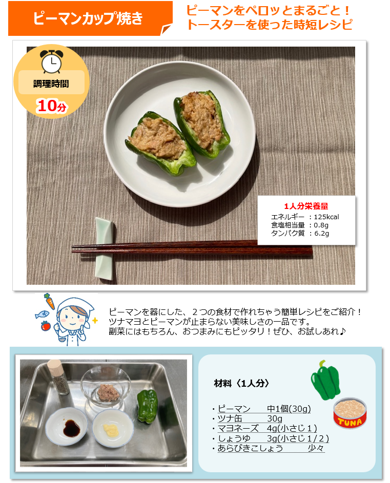 レシピR6.7ピーマンカップ焼き②
