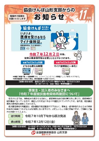 納入告知書同封チラシ令和7年11月号