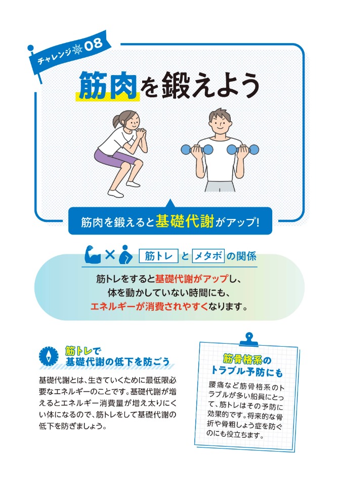 船員向け健康づくり冊子『ヘルスコンパス』より抜粋「運動編⑤」