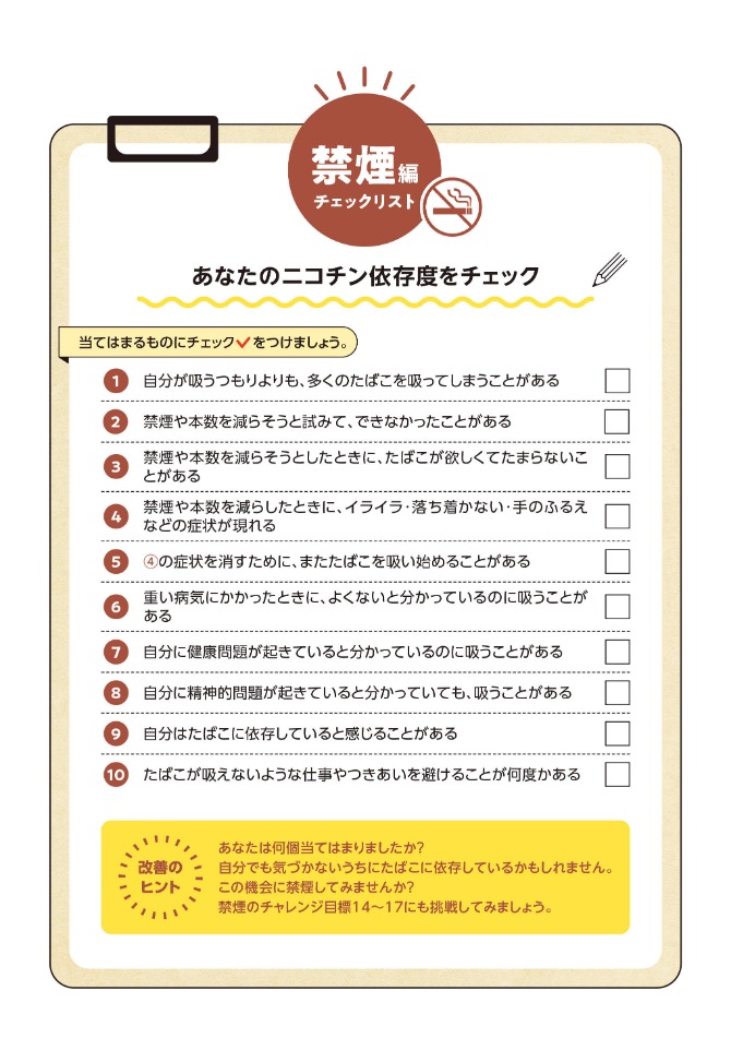 船員向け健康づくり冊子『ヘルスコンパス』より抜粋「禁煙・節酒編③」