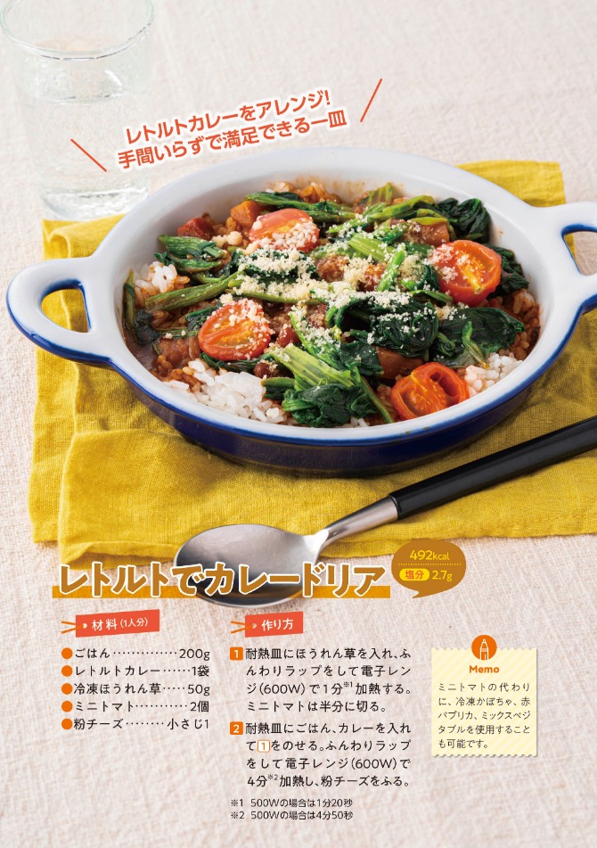 船員向け健康づくり冊子『ヘルスコンパス』より抜粋「レトルトでカレードリアレシピ」