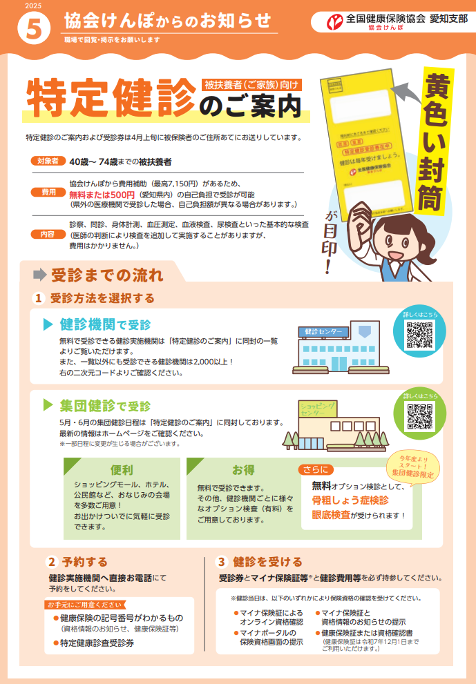 協会けんぽからのお知らせR7.5（画像）
