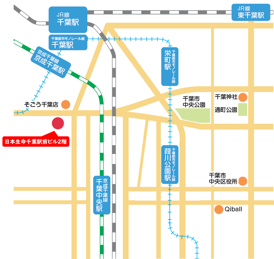 協会けんぽ千葉支部の周辺地図