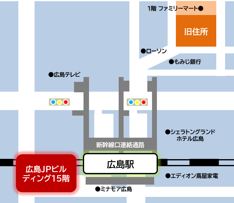 協会けんぽ広島支部の地図