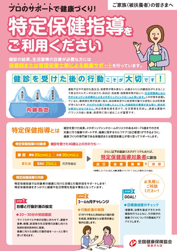 特定保健指導の案内（家族）