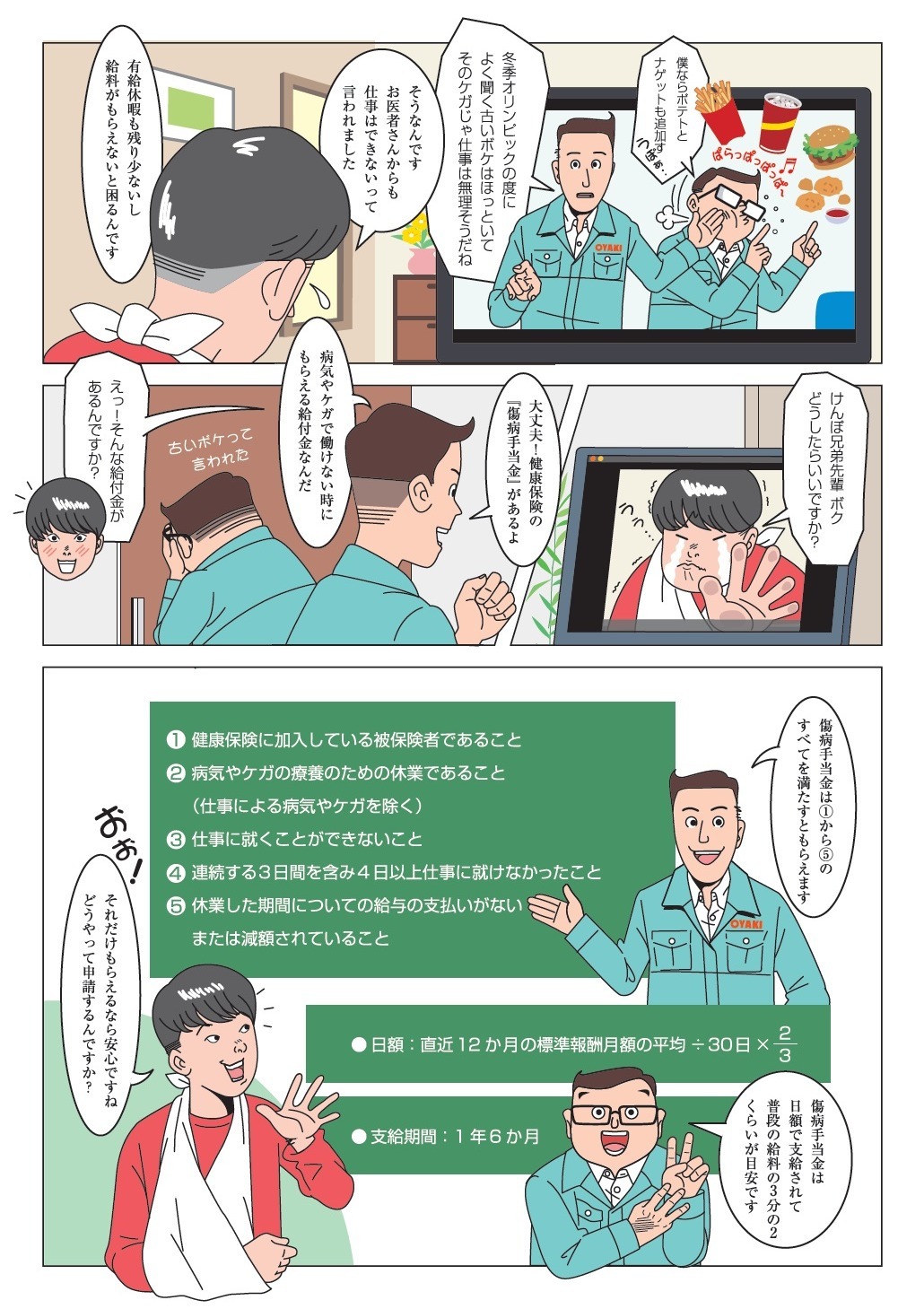 病気やケガで働けないときには傷病手当金②