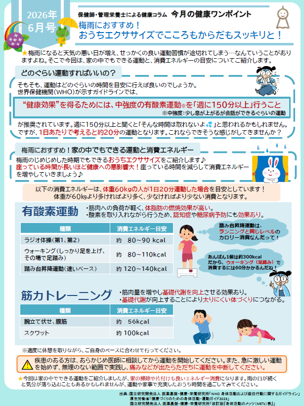 健康ワンポイント R8.6
