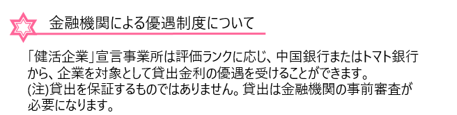 金融機関による優遇制度について