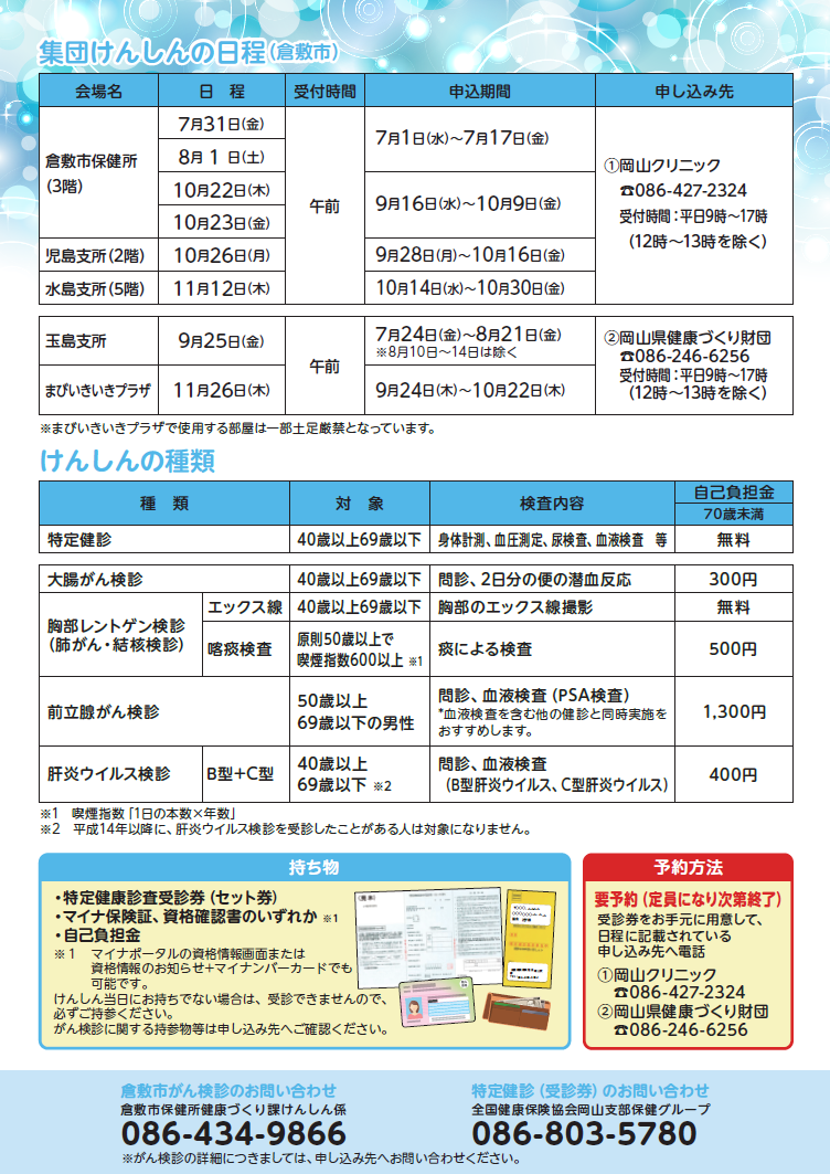 市町村集団健診受診案内DM1倉敷市