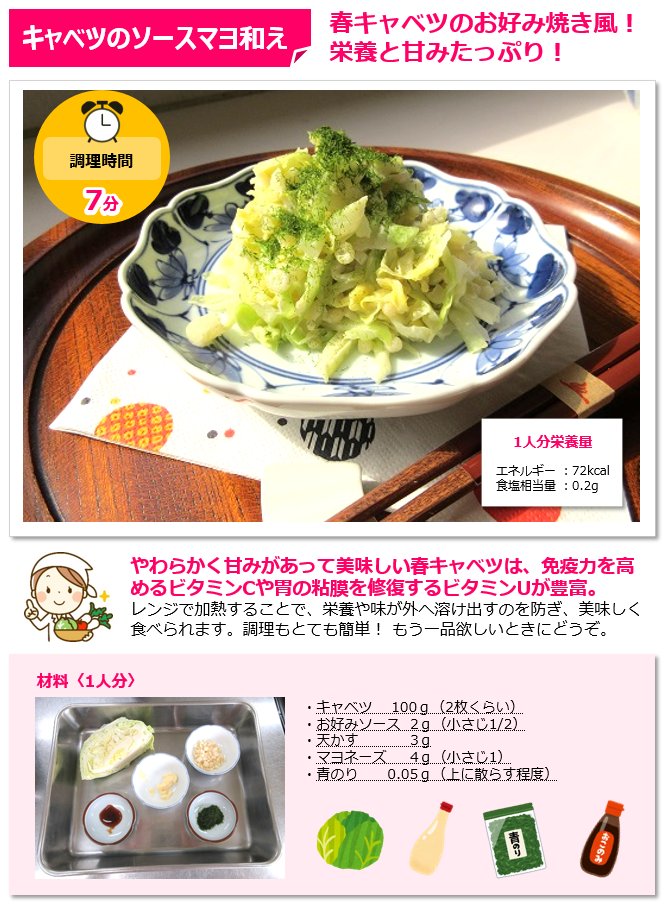 キャベツのソースマヨ和え