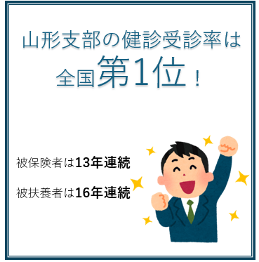 山形支部の健診受診率は全国第1位！