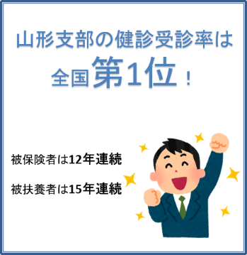 山形支部の健診受診率は全国第1位！