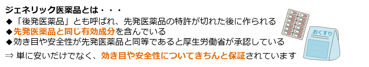 ジェネリック医薬品は効き目や安全性についても保証されています