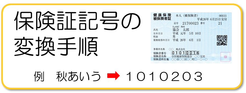 保険証記号の変換手順