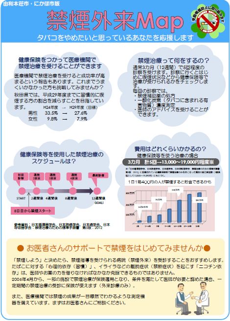 由利本荘地区禁煙外来マップ