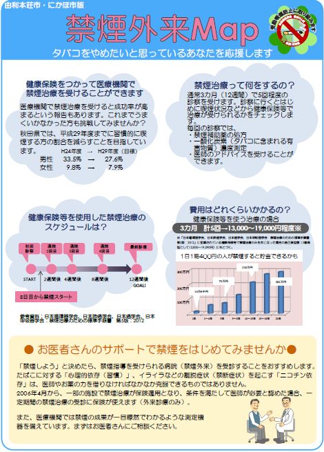 由利本荘地区禁煙外来マップ