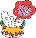 細菌を加熱でやっつける画像