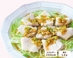 鶏むね肉とキャベツのレンジ蒸し