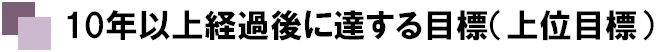 10年以上経過後に達する目標（上位目標）