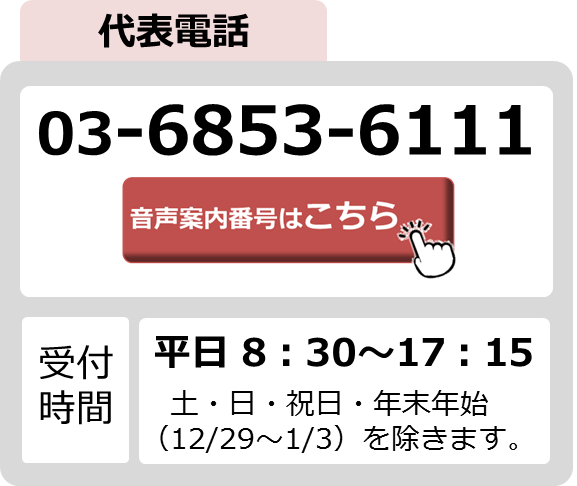 代表　03-6853-6111